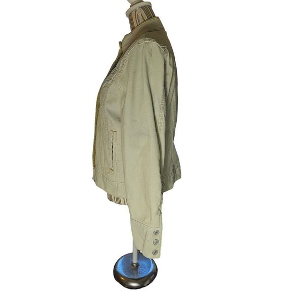 Gap Women's SZ L Corduroy Sherpa Lined Trucker Jacket Cream Beige Ivory Vtg Flaw - Picture 12 of 12